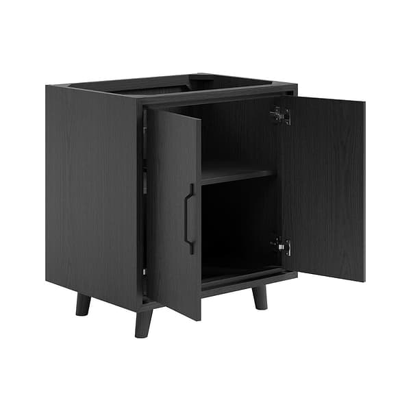 Setton Ebony Oak 30" Single Vanity without Top by TileBar Studio Vanities, View 8, open zoomed image
