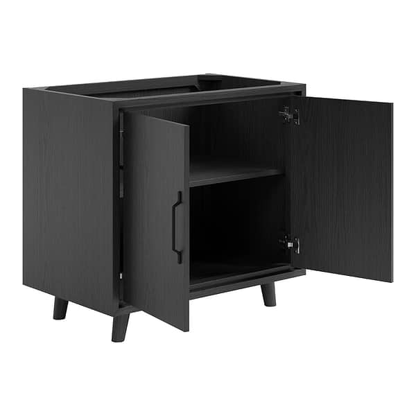 Setton Ebony Oak 36" Single Vanity without Top by TileBar Studio Vanities, View 8, open zoomed image