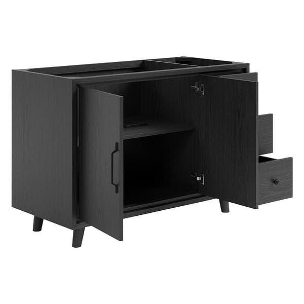 Setton Ebony Oak 48" Single Vanity without Top by TileBar Studio Vanities, View 8, open zoomed image