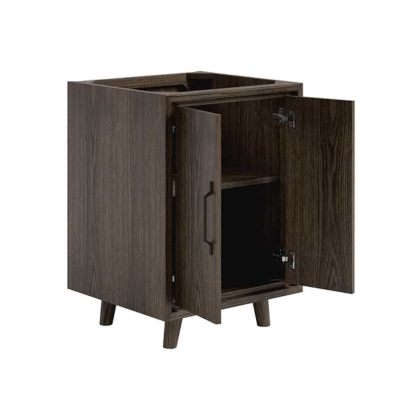 Setton Espresso Oak 24" Single Vanity without Top by TileBar Studio Vanities, View 8, open zoomed image