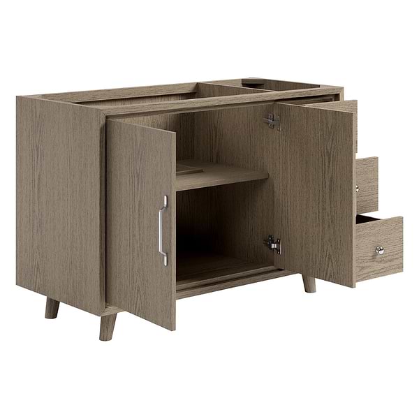 Setton Greige Ash 48" Single Vanity without Top by TileBar Studio Vanities, View 8, open zoomed image