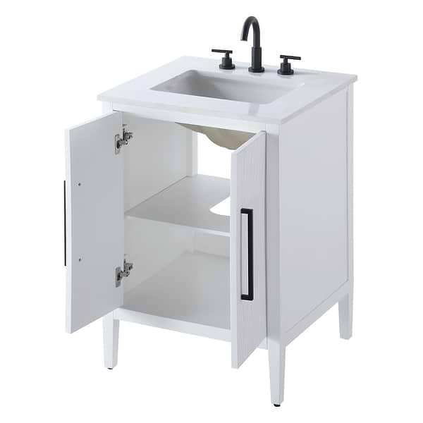 Juelle White 24" Single Vanity with Cultured Marble Top