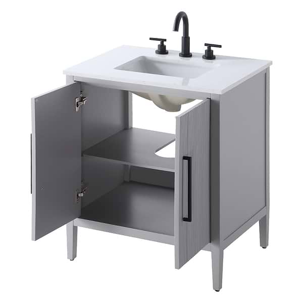 Juelle Gray 30" Single Vanity with Cultured Marble Top