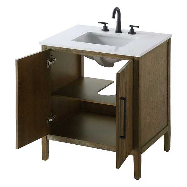 Juelle Hazel Oak 30" Single Vanity with Cultured Marble Top