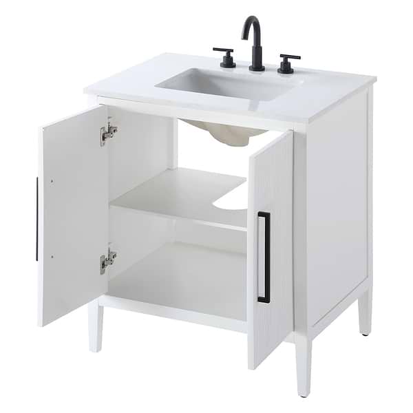 Juelle White 30" Single Vanity with Cultured Marble Top