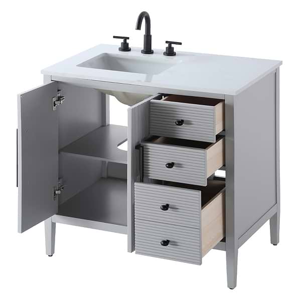 Juelle Gray 36" Single Vanity with Cultured Marble Top