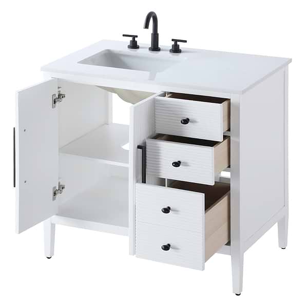 Juelle White 36" Single Vanity with Cultured Marble Top