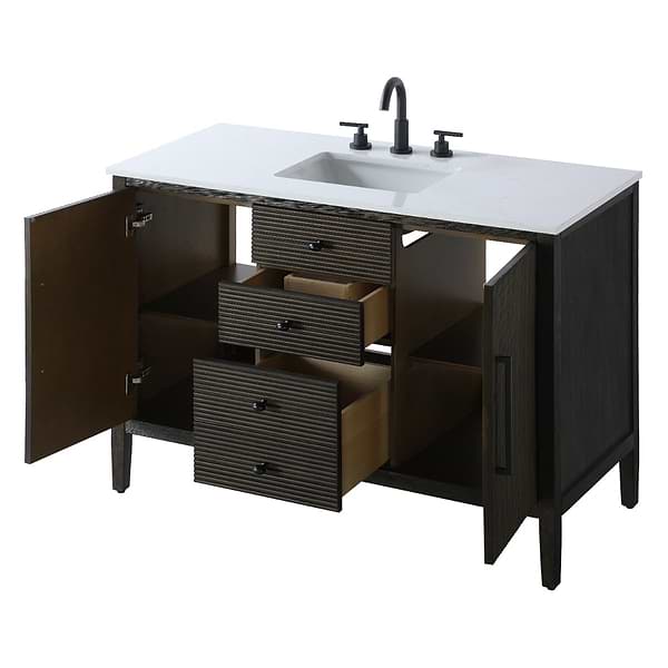 Juelle Chocolate Oak 48" Single Vanity with Cultured Marble Top