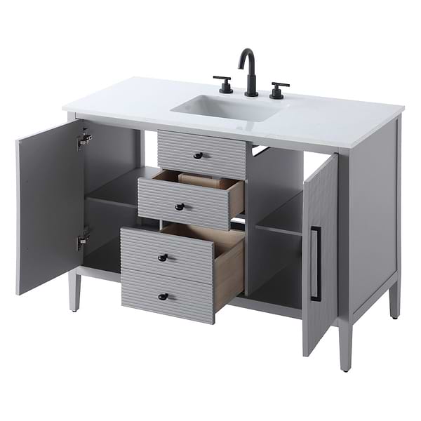 Juelle Gray 48" Single Vanity with Cultured Marble Top