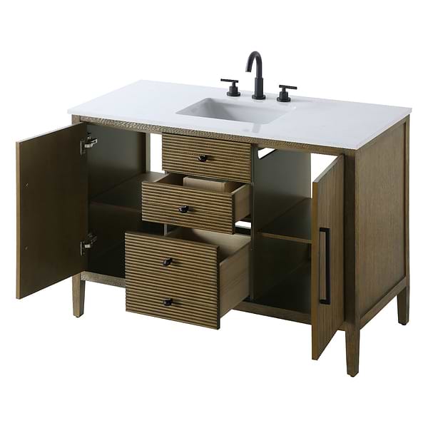 Juelle Hazel Oak 48" Single Vanity with Cultured Marble Top