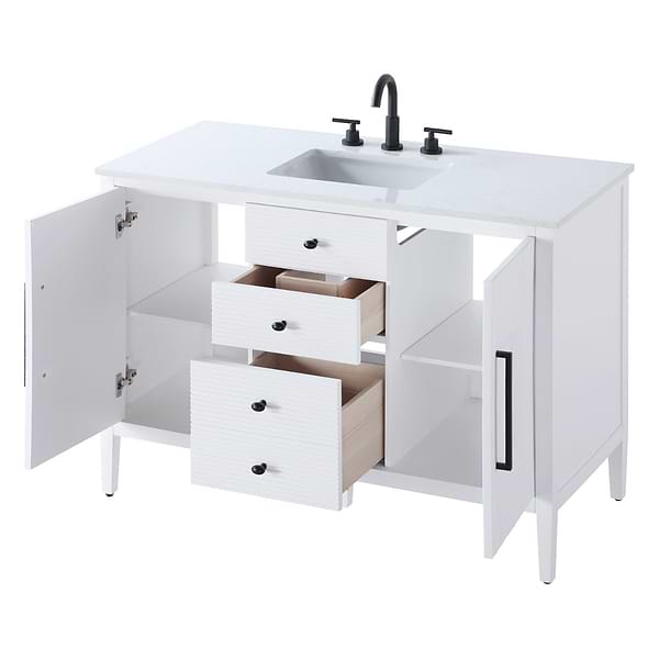 Juelle White 48" Single Vanity with Cultured Marble Top