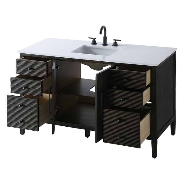 Juelle Chocolate Oak 54" Single Vanity with Cultured Marble Top