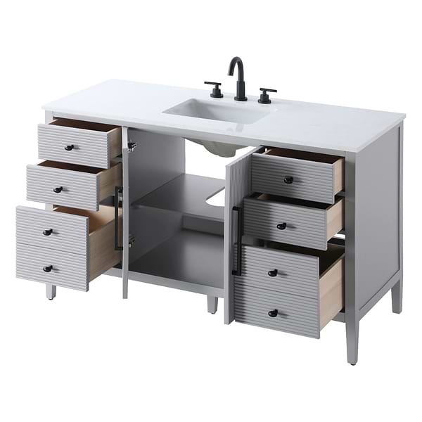 Juelle Gray 54" Single Vanity with Cultured Marble Top