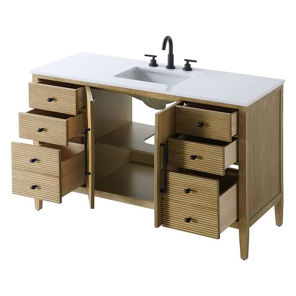 Juelle Honey Oak 54" Single Vanity with Cultured Marble Top
