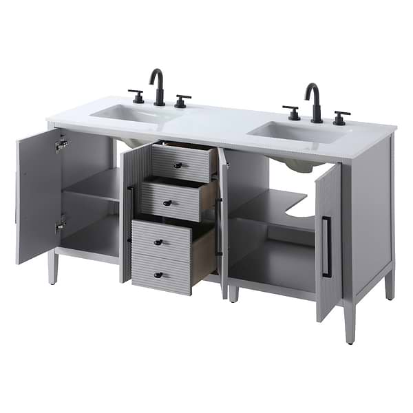 Juelle Gray 60" Double Vanity with Cultured Marble Top