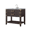 Calico Brown Oak 36" Single Vanity with Carrara Marble Top