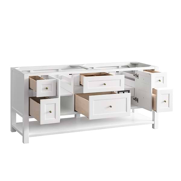 James Martin Vanities Breckenridge Bright White 72" Double Vanity without Top