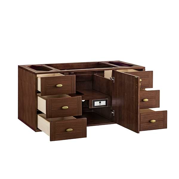 James Martin Vanities Amberly Mid-Century Walnut 48" Single Vanity without Top