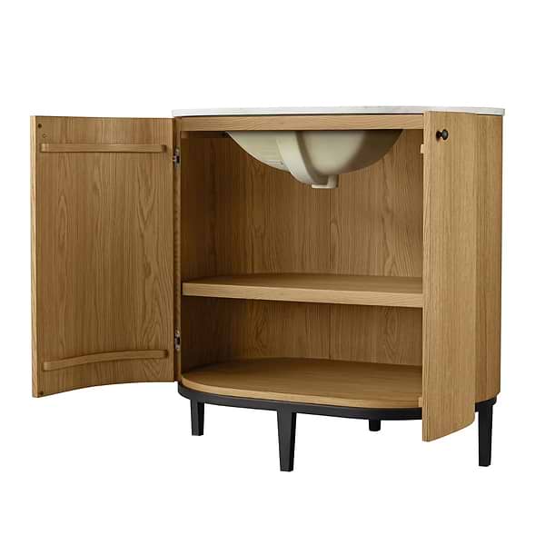James Martin Vanities Bellamy Rustic Oak 36" Single Vanity with Carrara Marble Top