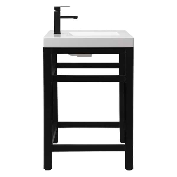 Mateo Black 36" Single Vanity with White Acrylic Top