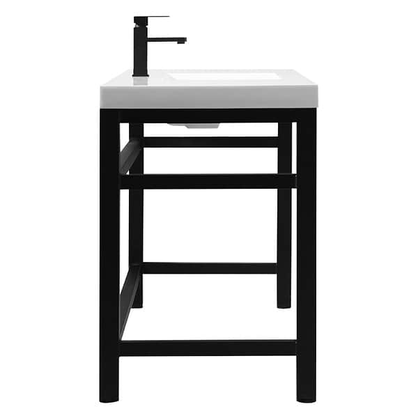 Mateo Black 54" Single Vanity with White Acrylic Top