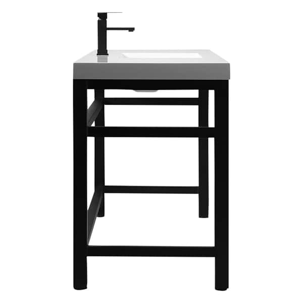 Mateo Black 60" Single Vanity with White Acrylic Top
