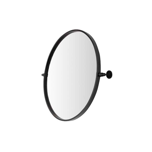 Liora Matte Black 24" Round Tilt Mirror