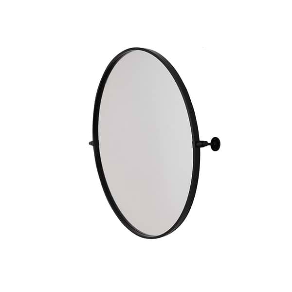 Liora Matte Black 30" Round Tilt Mirror