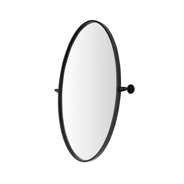 Liora Matte Black 21x32" Oval Tilt Mirror