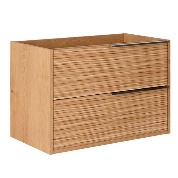 Kora Bamboo Faux Finish 32" Single Vanity with Black Handles without Top