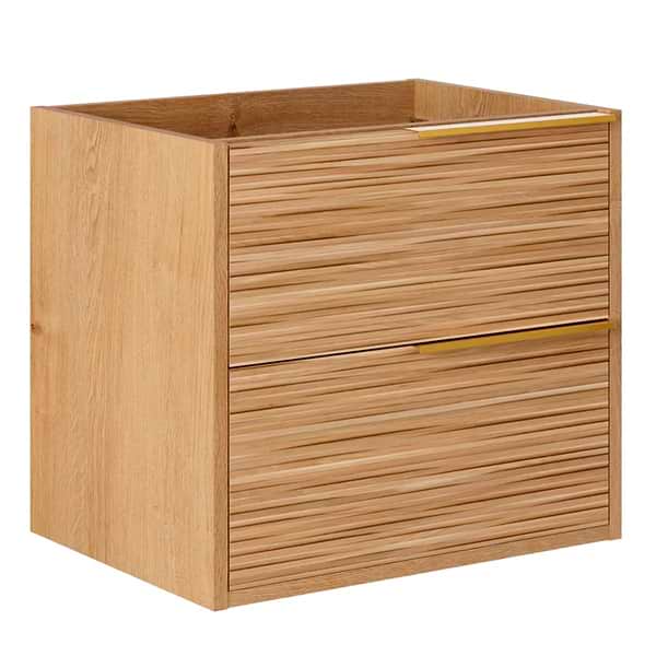 Kora Bamboo Faux Finish 24" Single Vanity with Gold Handles without Top