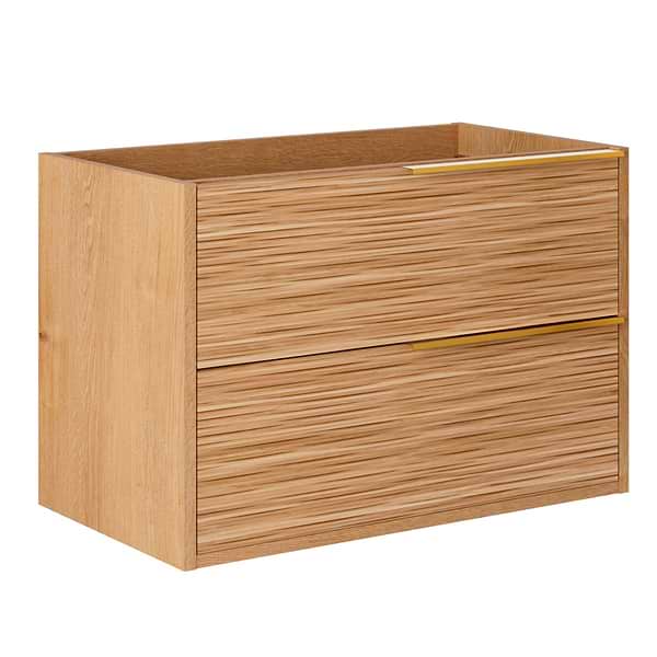 Kora Bamboo Faux Finish 32" Single Vanity with Gold Handles without Top