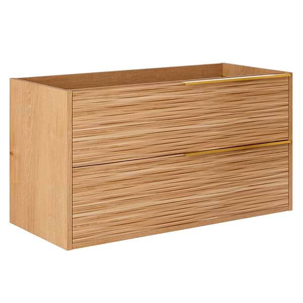 Kora Bamboo Faux Finish 40" Single Vanity with Gold Handles without Top