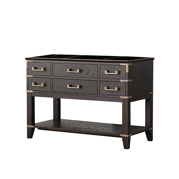 Calico Brown Oak 48" Single Vanity with Carrara Marble Top