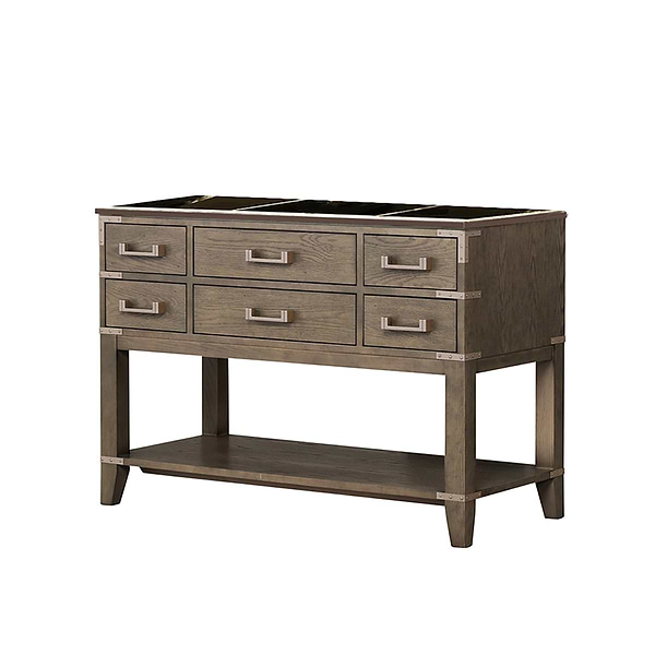 Calico Gray Oak 48" Single Vanity with Carrara Marble Top