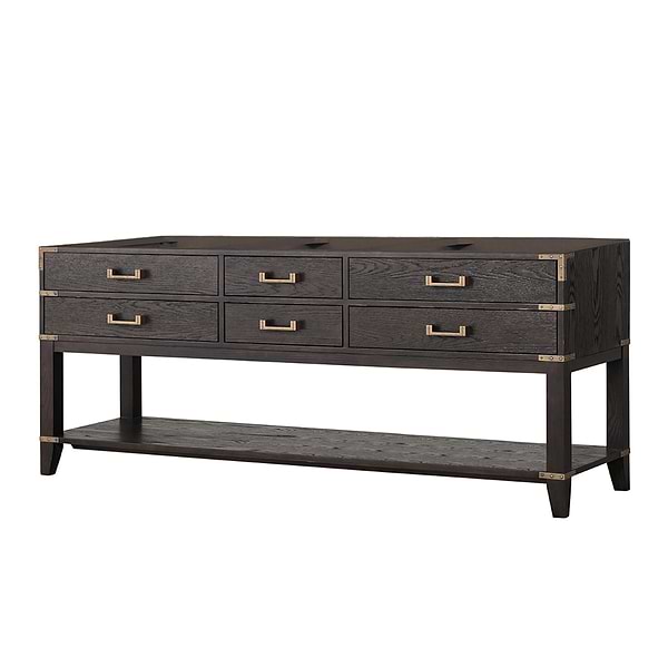 Calico Brown Oak 80" Double Vanity with Carrara Marble Top