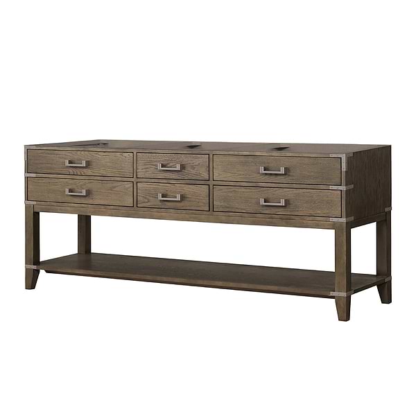 Calico Gray Oak 80" Double Vanity with Carrara Marble Top