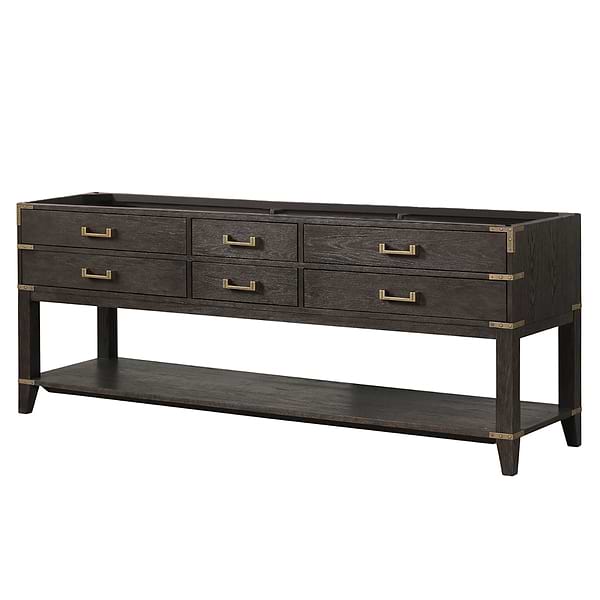 Calico Brown Oak 84" Double Vanity with Carrara Marble Top