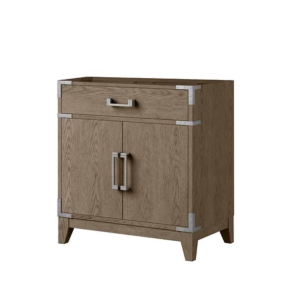 Aiden Gray Oak 30" Single Vanity wth Carrara Marble Top