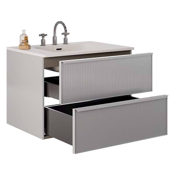 Astor Pearl 30" Single Vanity with Integrated White Solid SurfaceTop