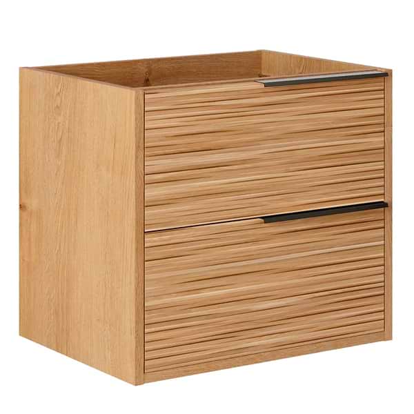 Kora Bamboo Faux Finish 24" Single Vanity with Black Handles without Top