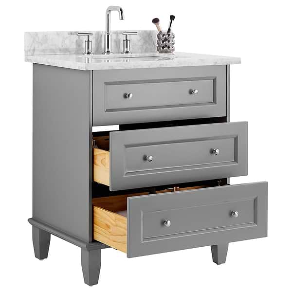 Nora Gray 30" Single Vanity with Carrara Marble Top