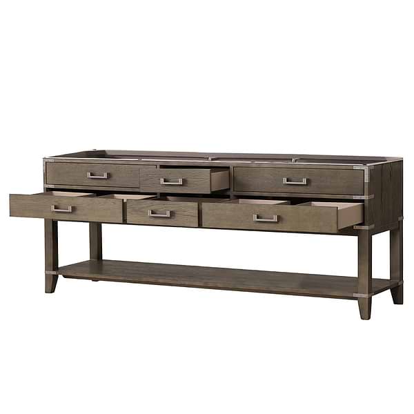Calico Gray Oak 84" Double Vanity with Carrara Marble Top