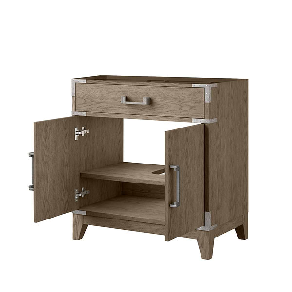 Aiden Gray Oak 30" Single Vanity wth Carrara Marble Top