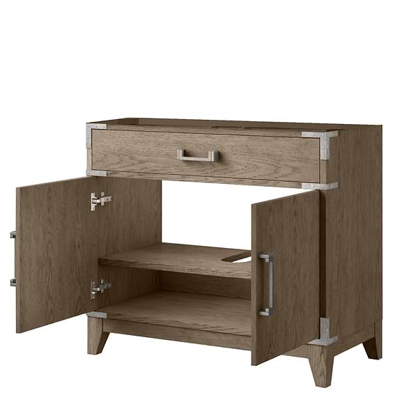 Aiden Gray Oak 36" Single Vanity wth Carrara Marble Top