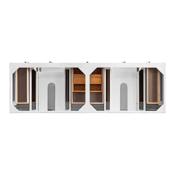 James Martin Vanities Breckenridge Bright White 72" Double Vanity with White Zeus Quartz Top