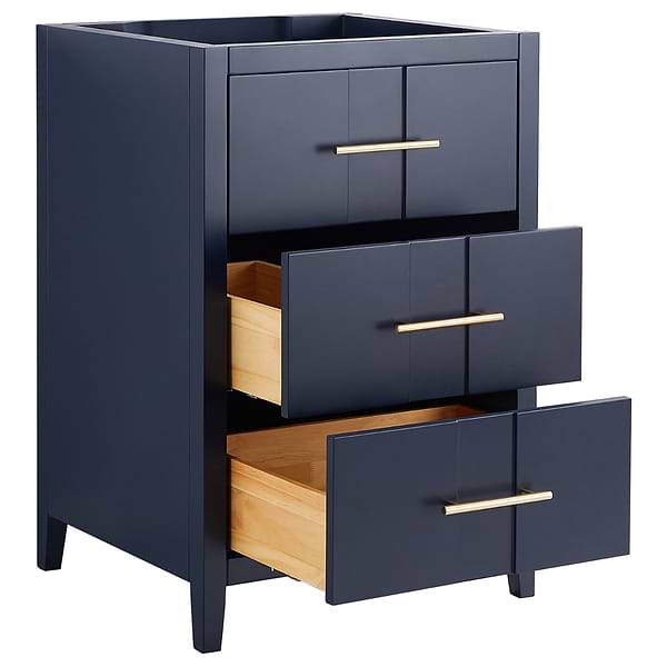 Iconic Navy and Gold 24" Single Vanity with Pure White Quartz Top