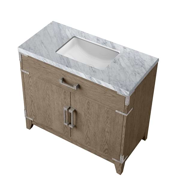 Aiden Gray Oak 36" Single Vanity wth Carrara Marble Top