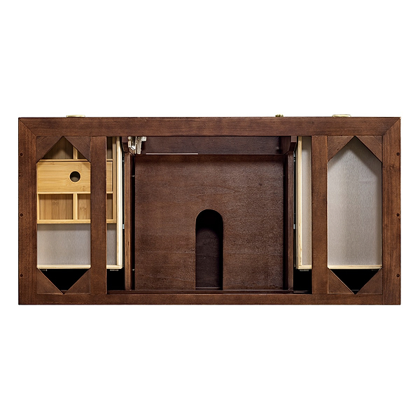 James Martin Vanities Amberly Mid-Century Walnut 48" Single Vanity with Charcoal Soapstone Quartz Top