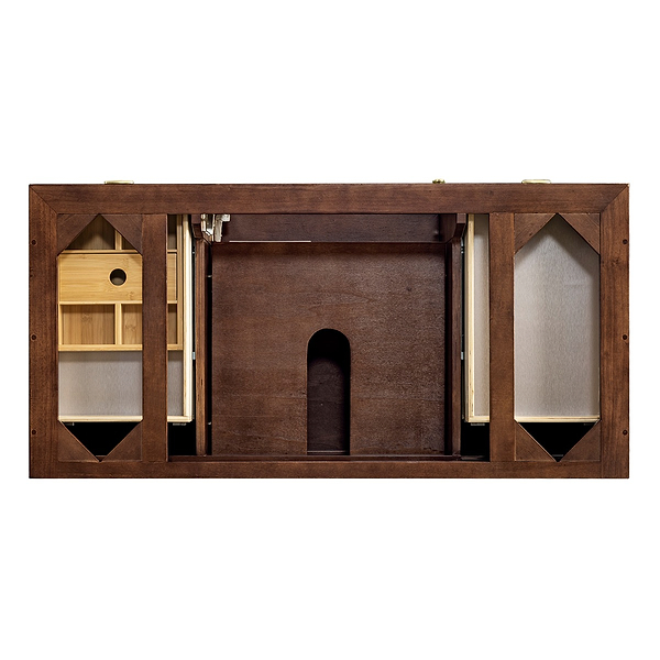 James Martin Vanities Amberly Mid-Century Walnut 48" Single Vanity with Eternal Jasmine Pearl Top